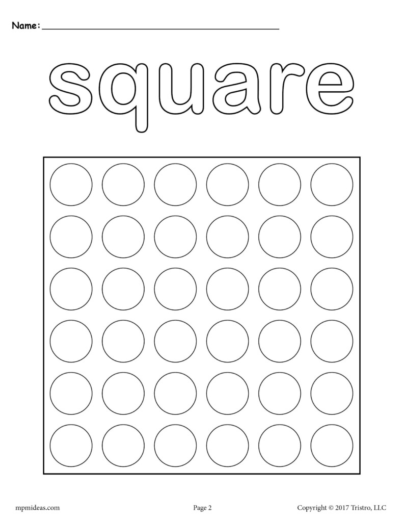 Square Do A Dot Printable Do A Dot Dot Worksheets Shapes Worksheets