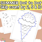 Summer Dot To Dot Skip Counting Worksheets By 2s By 5s And By 10s Itsybitsyfun