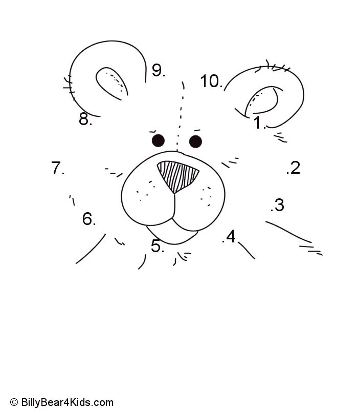 Teddy Bear Dot To Dot Numbers 1 10 Bear Crafts Preschool Bears 