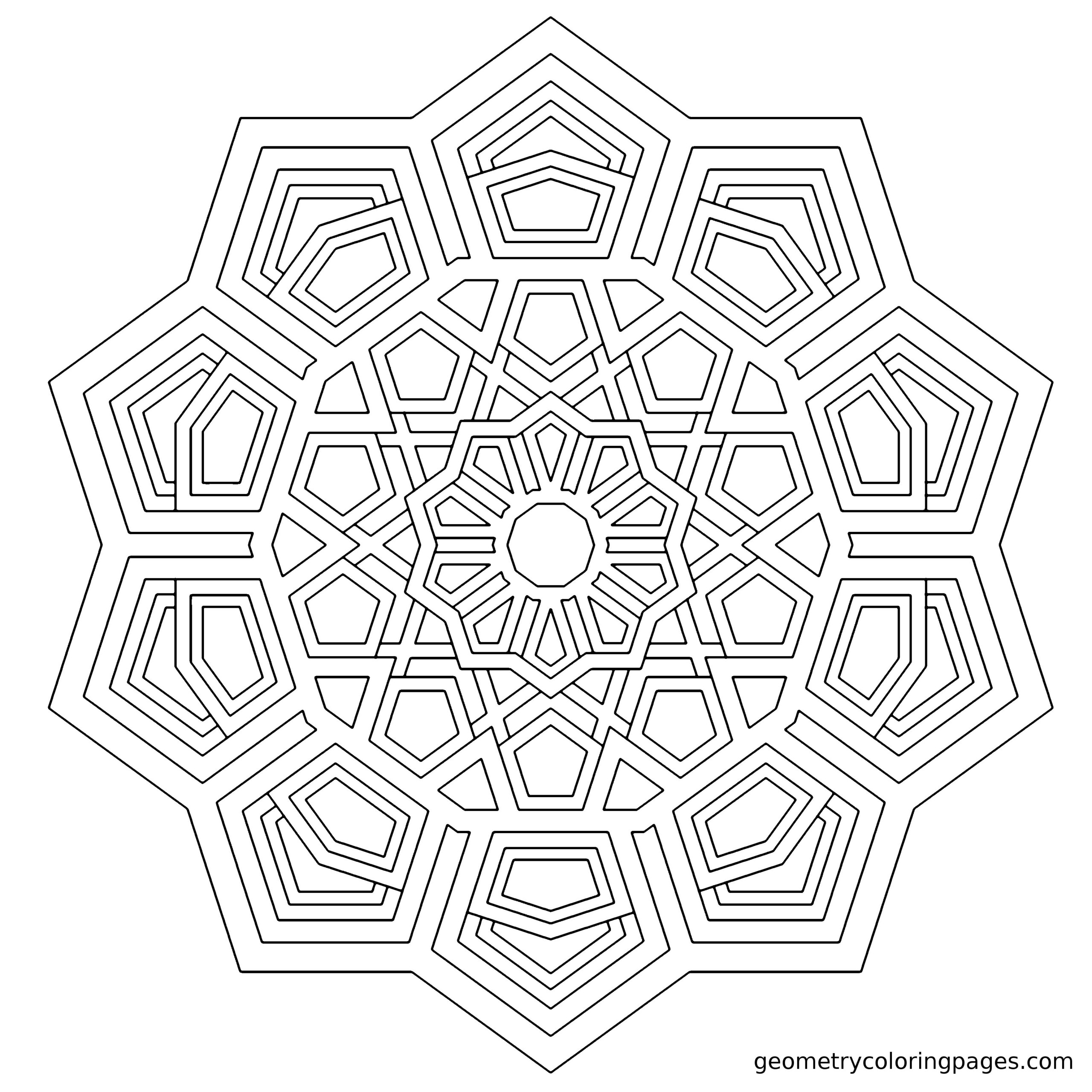 Tesseract Geometrycoloringpages Geometric Coloring Pages