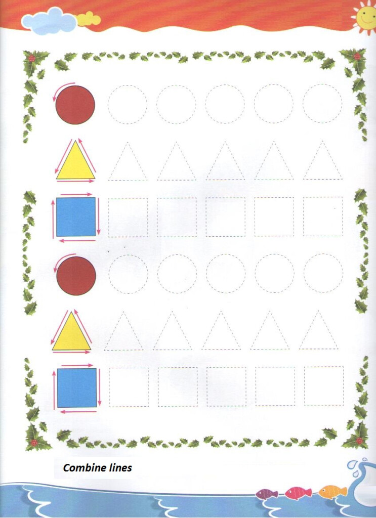 Tracing Shapes Worksheet For Preschool And Kindergarten Free 