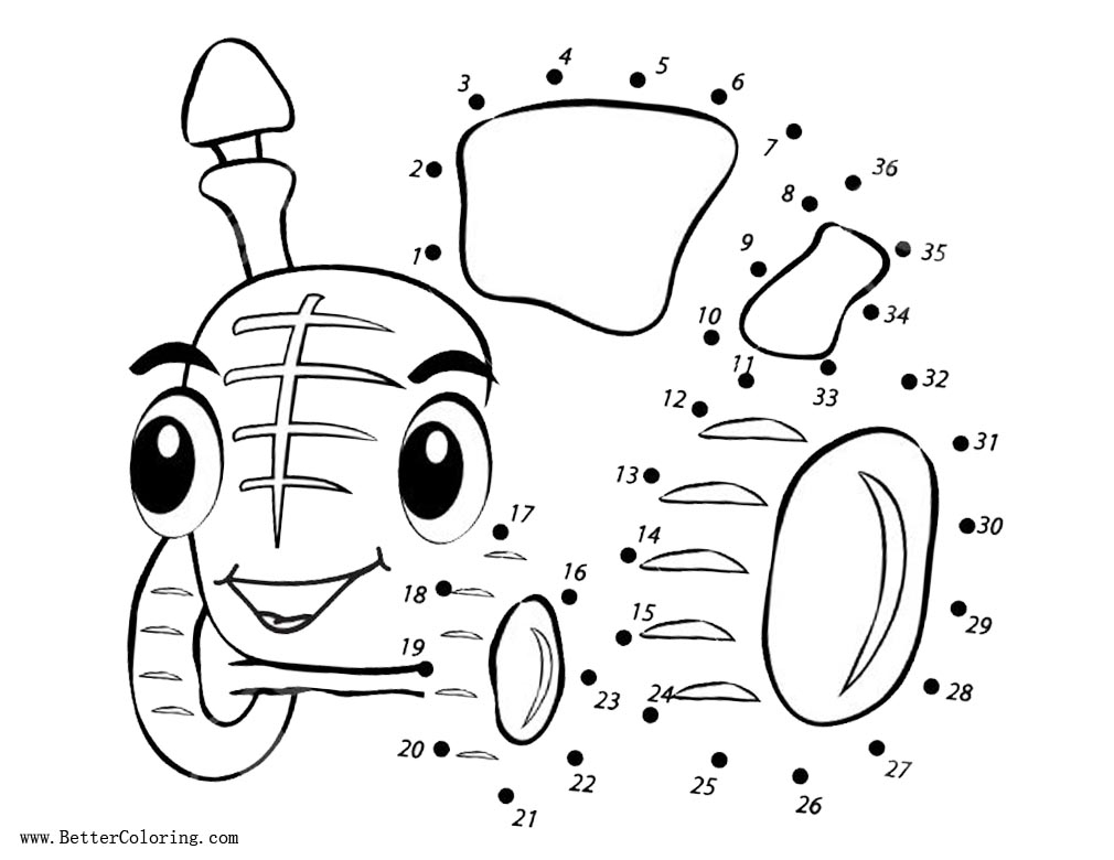 Tractor Coloring Pages Connect The Dots By Number Activity Free 