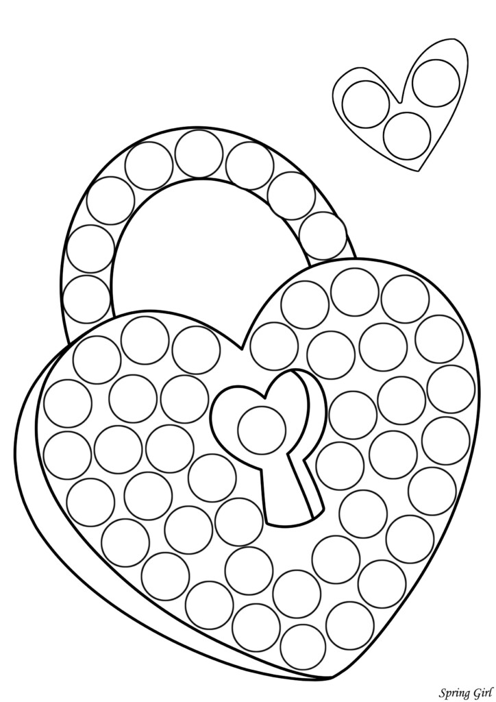 Valentine s Day Do A Dot Printables Valentines Day Coloring Page Do 