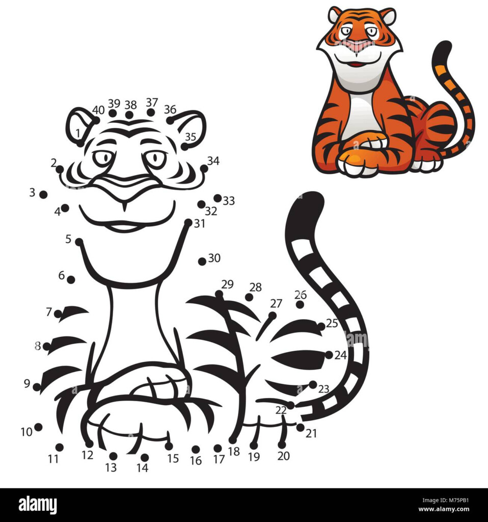 Vector Illustration Of Education Dot To Dot Game Tiger Stock Vector 